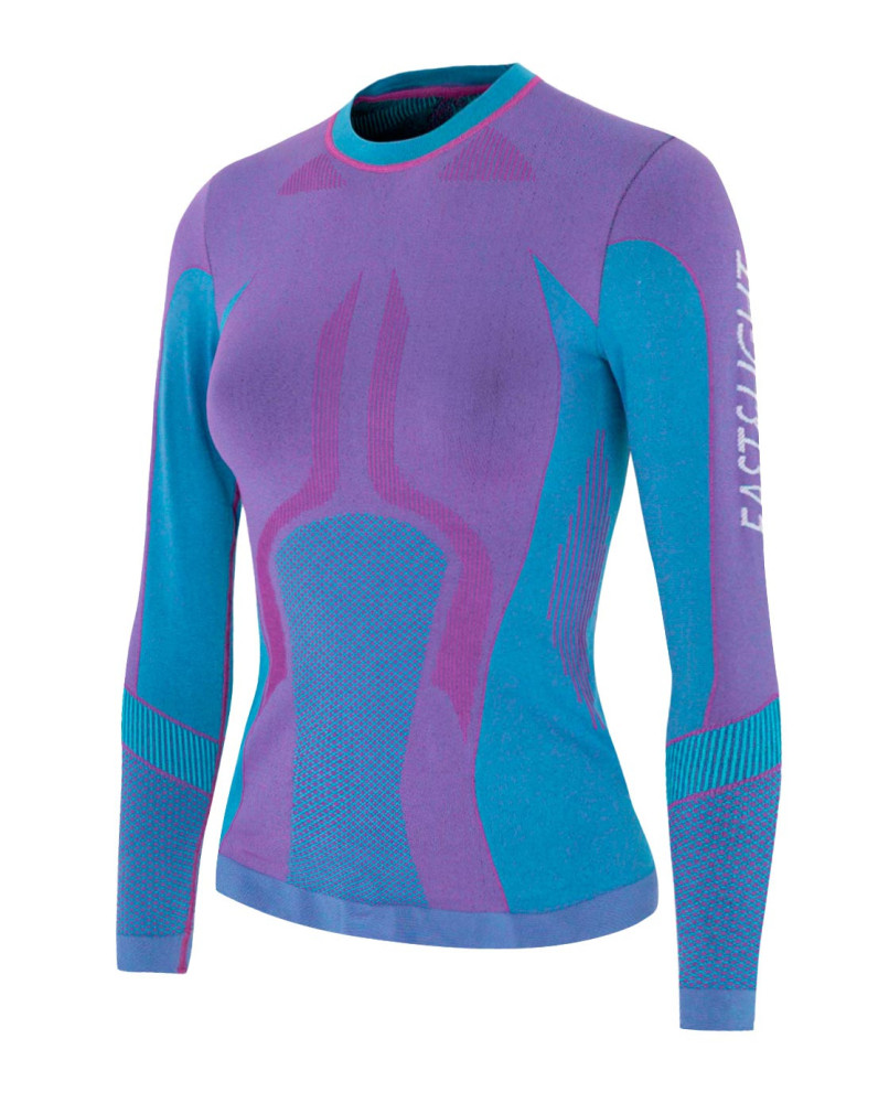 Women's Base Layer Top with Half-Zip - 500 Blue - Galaxy blue